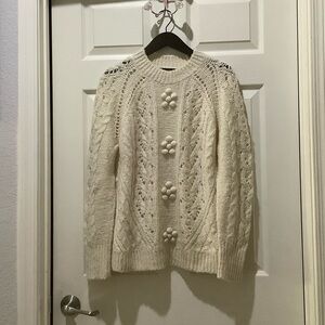 J. Crew Ivory Cable Knit Sweater